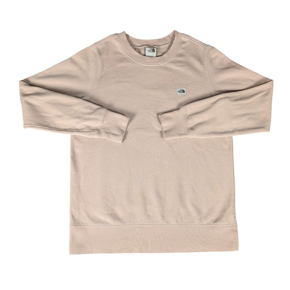 The North Face Womens Heritage Patch Crewneck Sweatshirt Rose Tan Pink 5318 - Picture 2 of 8